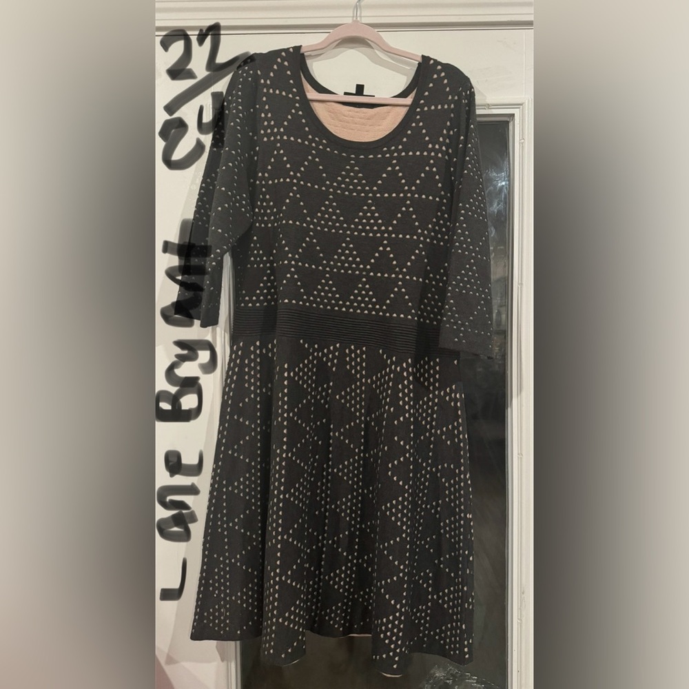 Lane Bryant 3/4 Sleeve winter dress  Pink and Gray